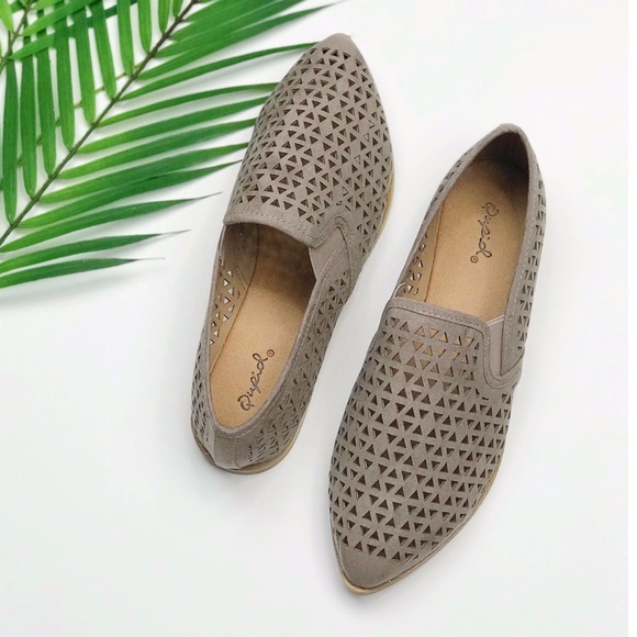 Taupe Faux Suede Flats - Picture 4 of 5